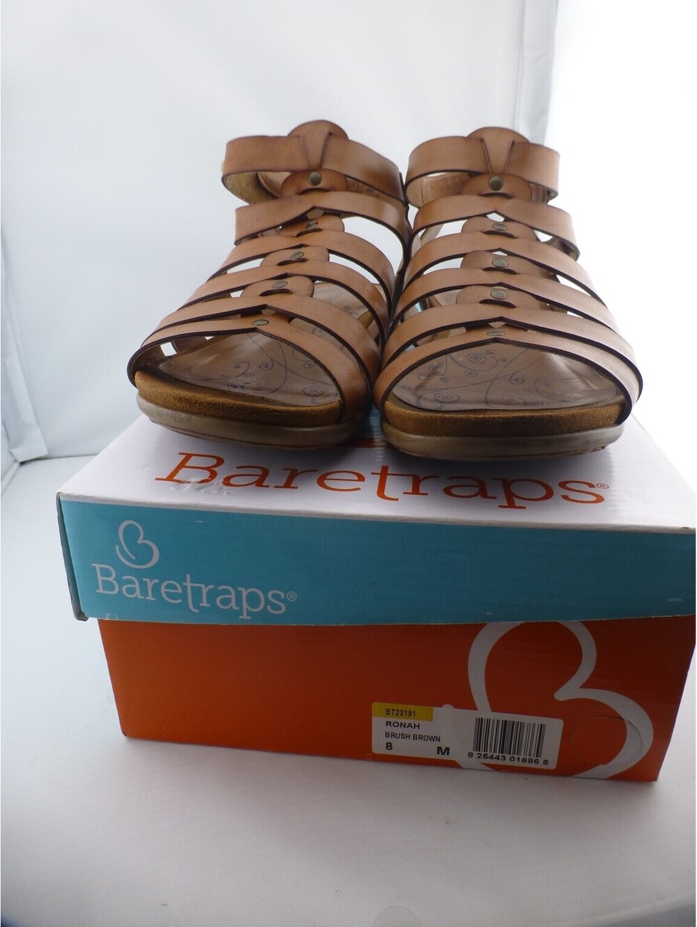 Baretraps Ronah Women's Size 8 M Brush Brown Strappy Comfort Sandals - S1